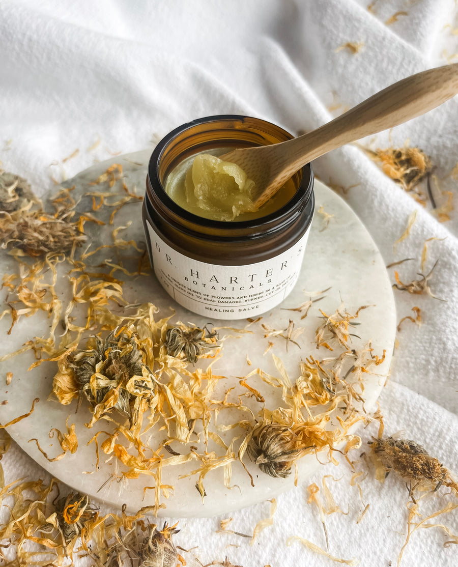 organic herbal healing salve for cuts, wounds and burns